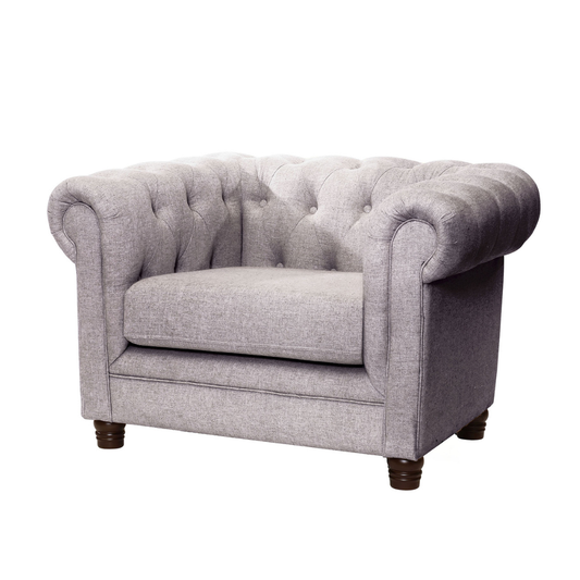 Sofá Capitones Cagliari Florencia - 1 Cuerpo lino gris claro