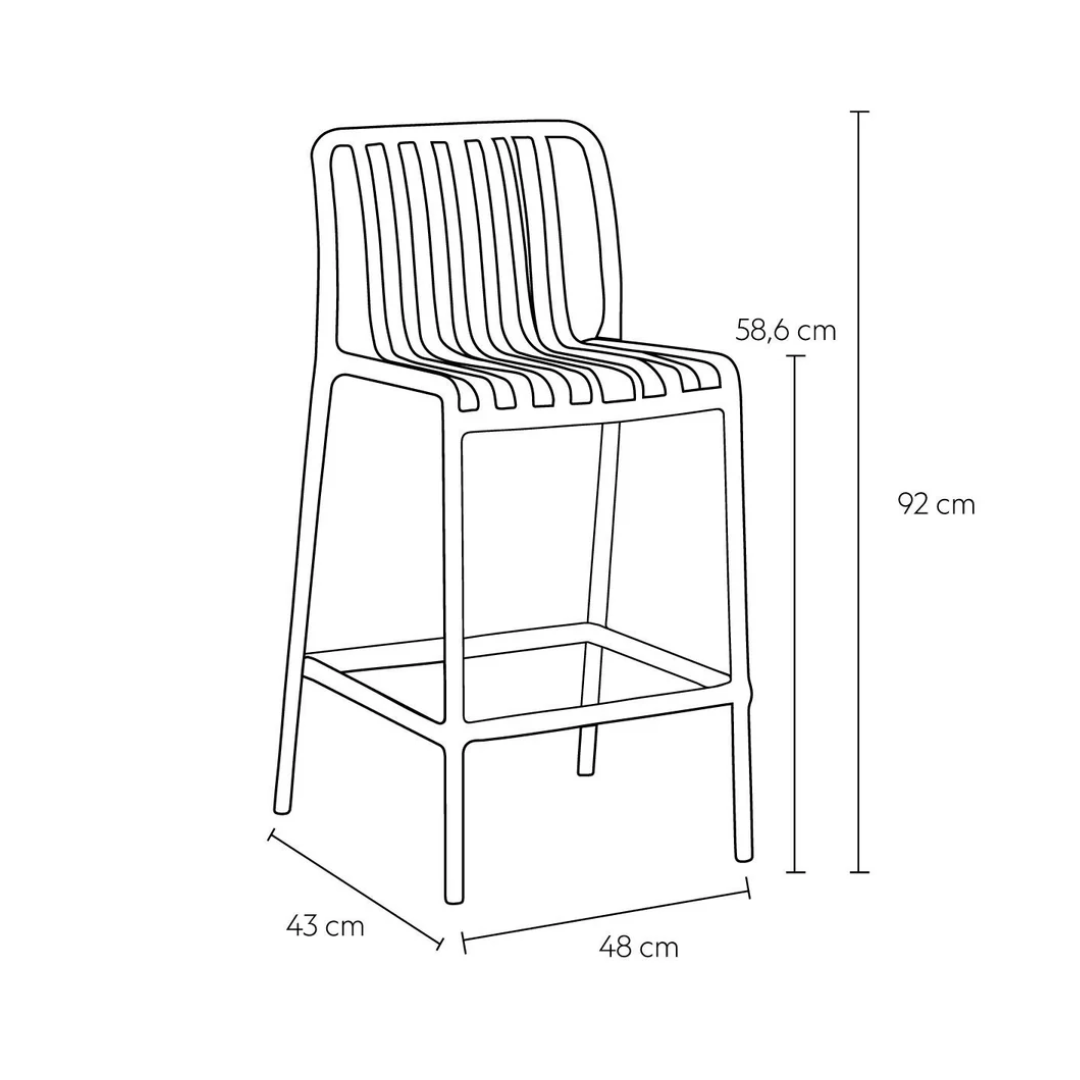 Piso Taburete Silla alta bar cocina Magnus 65cm Gris