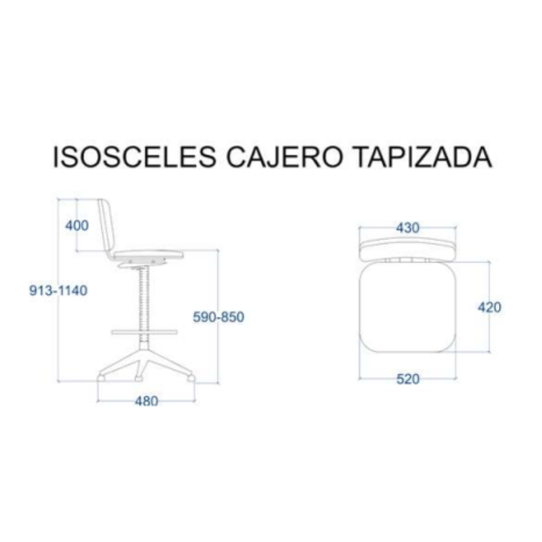 Silla Iso cajero tapizado