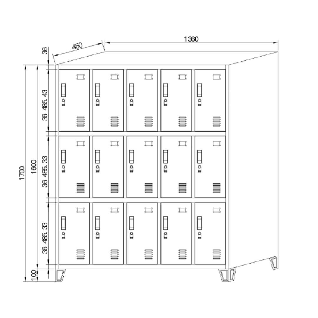 Locker C15 - 15 puertas