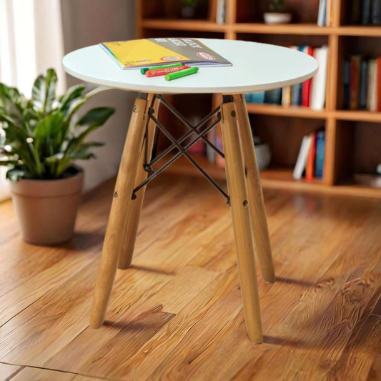 Pack de 1 mesa infantil color blanco + 2 sillas blancas