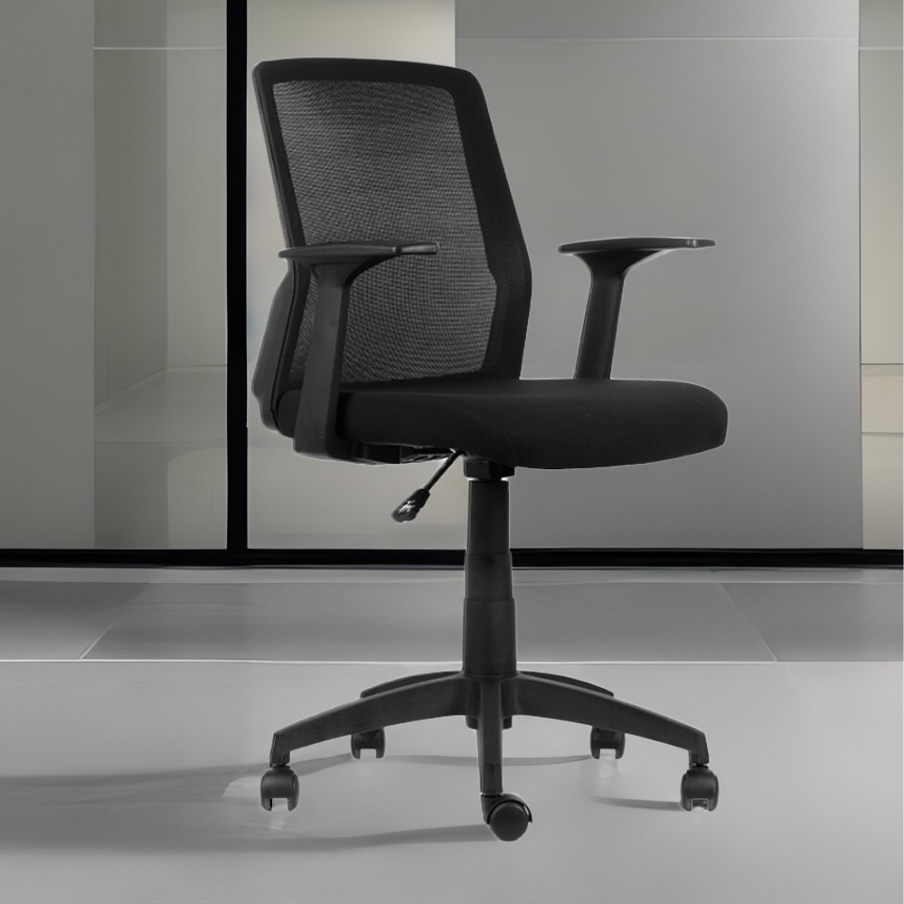 Silla de escritorio Cuba respaldo fijo brazos regulables