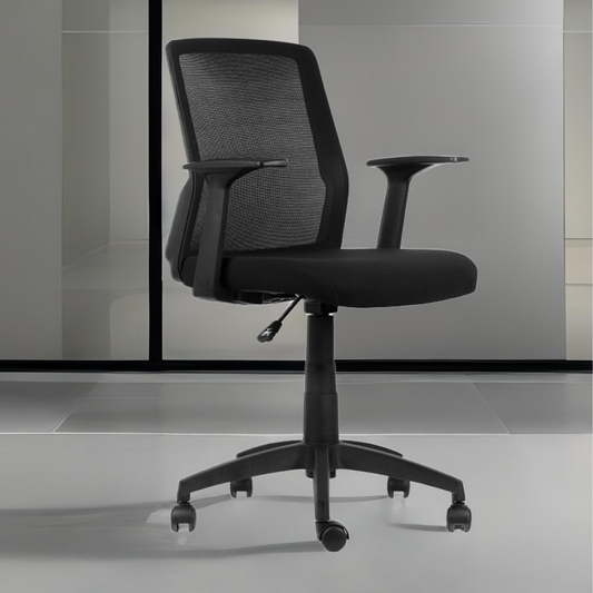 Silla de escritorio Cuba respaldo fijo brazos fijos