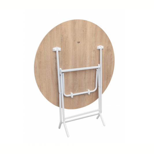 Mesa plegable Lia redonda de 1Mt. color Jerez