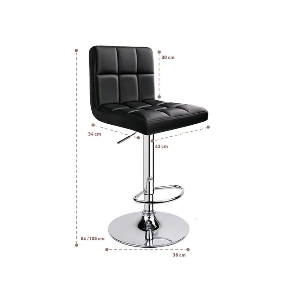 Taburete ajustable con respaldo
