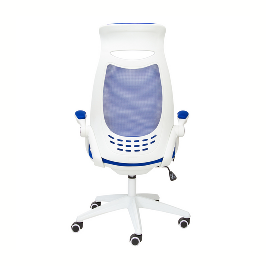 Silla de oficina Versalles blanco/azul