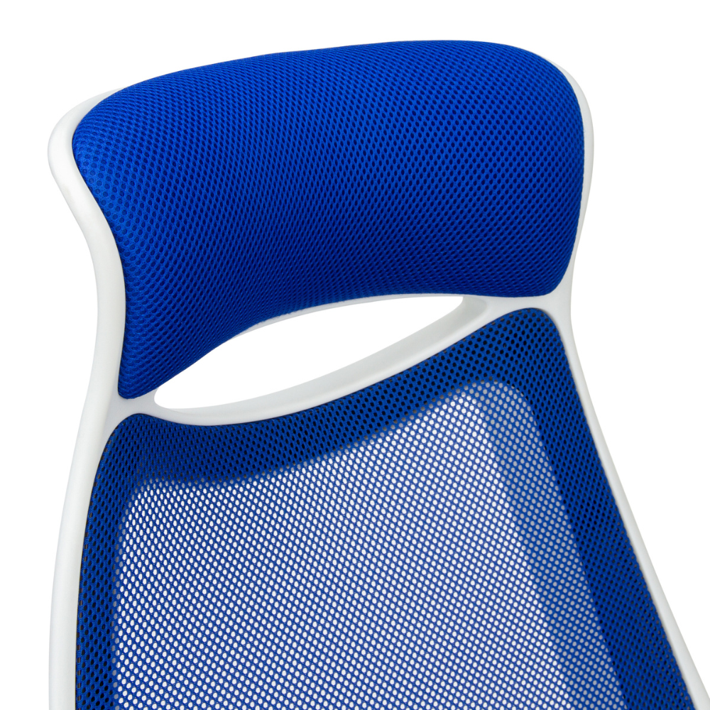 Silla de oficina Versalles blanco/azul