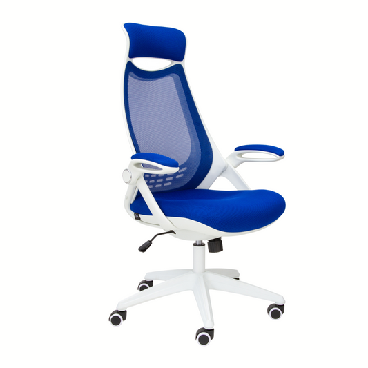 Silla de oficina Versalles blanco/azul