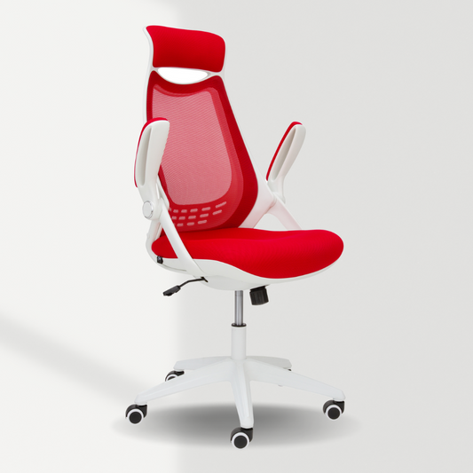 Silla de oficina Versalles blanco/rojo