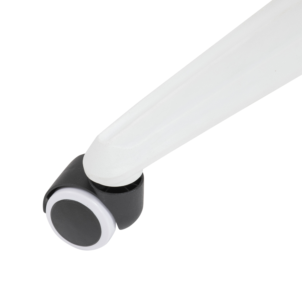 Silla de oficina Tebas brazos tapizados blanco