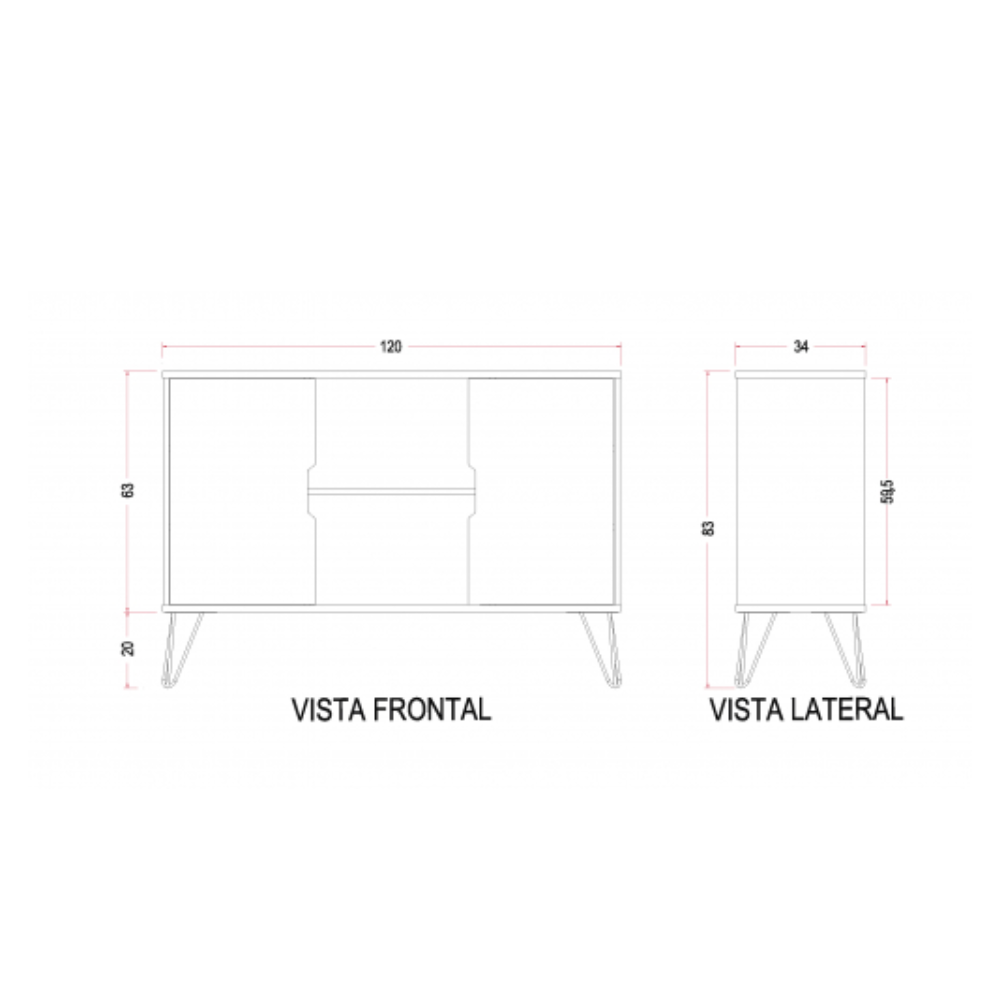 Buffet 120 X 34 X 83 Vintage Jerez