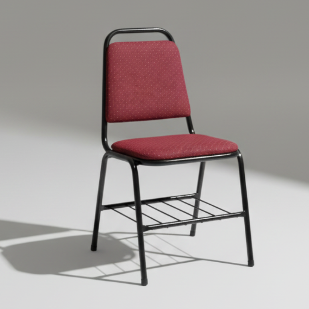 Silla auditorio tapizada en lana con parrilla