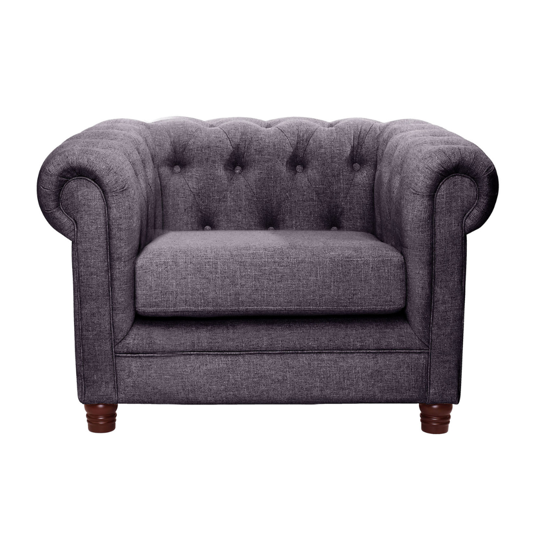 Sofá Capitones Cagliari Florencia - 1 Cuerpo lino gris oscuro