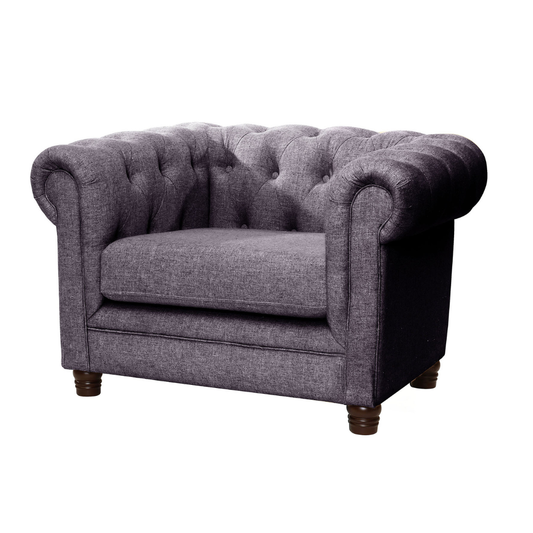 Sofá Capitones Cagliari Florencia - 1 Cuerpo lino gris oscuro