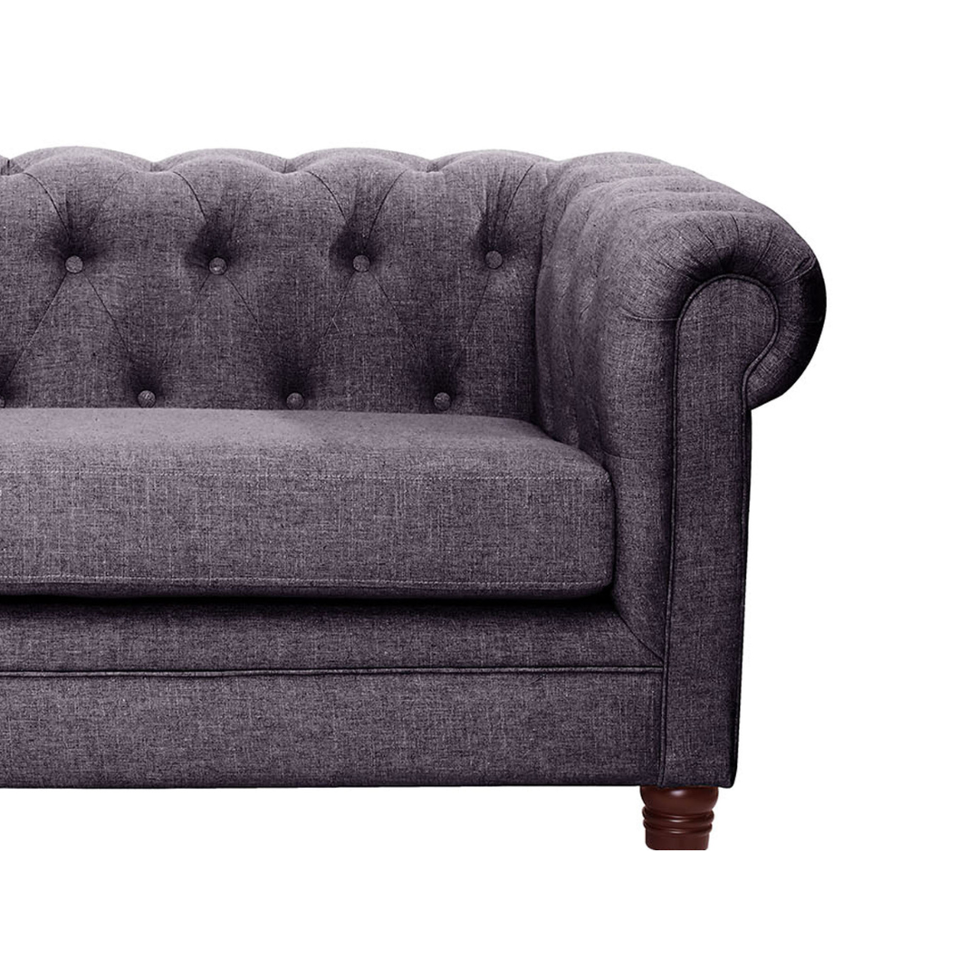 Sofá Capitones Cagliari Florencia - 1 Cuerpo lino gris oscuro