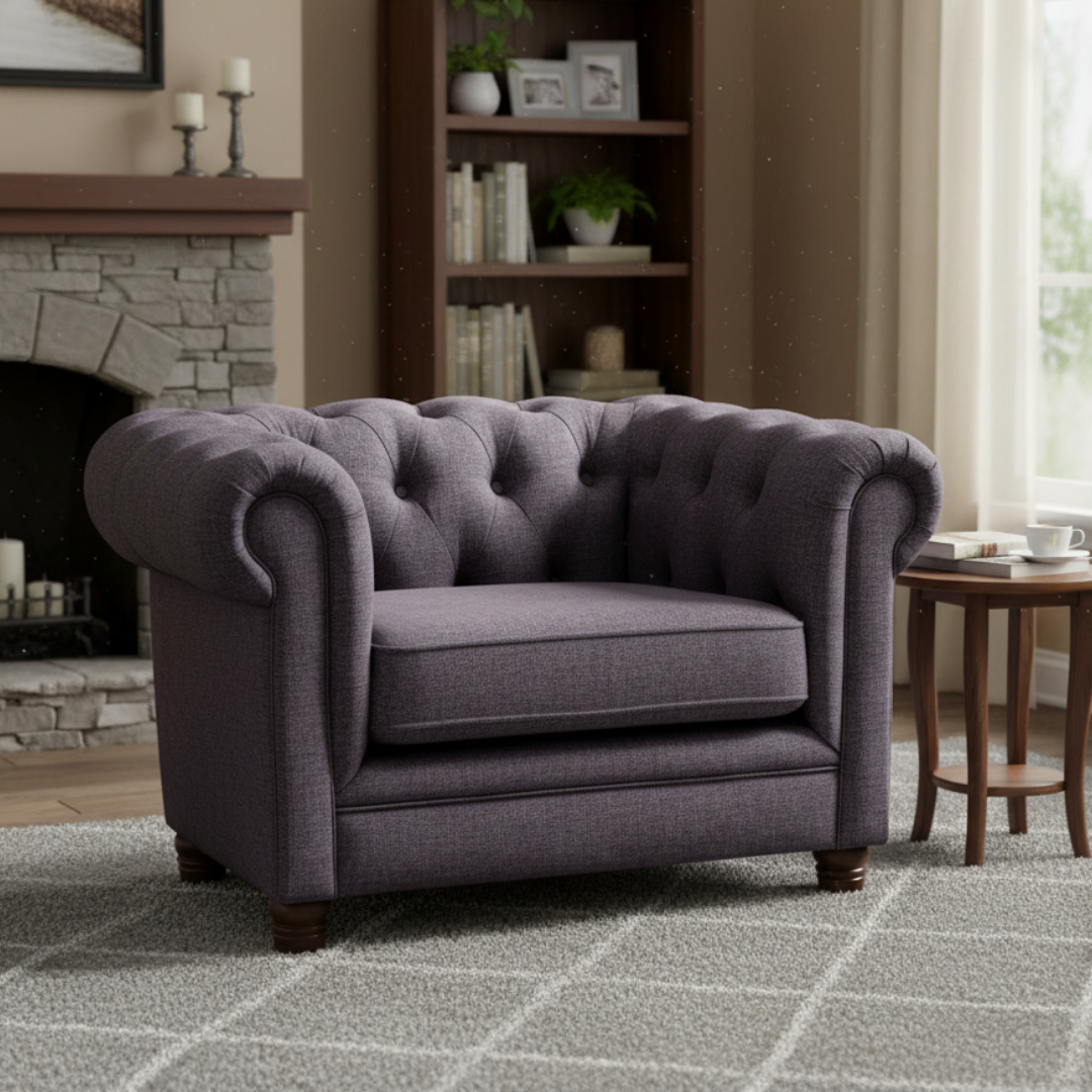 Sofá Capitones Cagliari Florencia - 1 Cuerpo lino gris oscuro