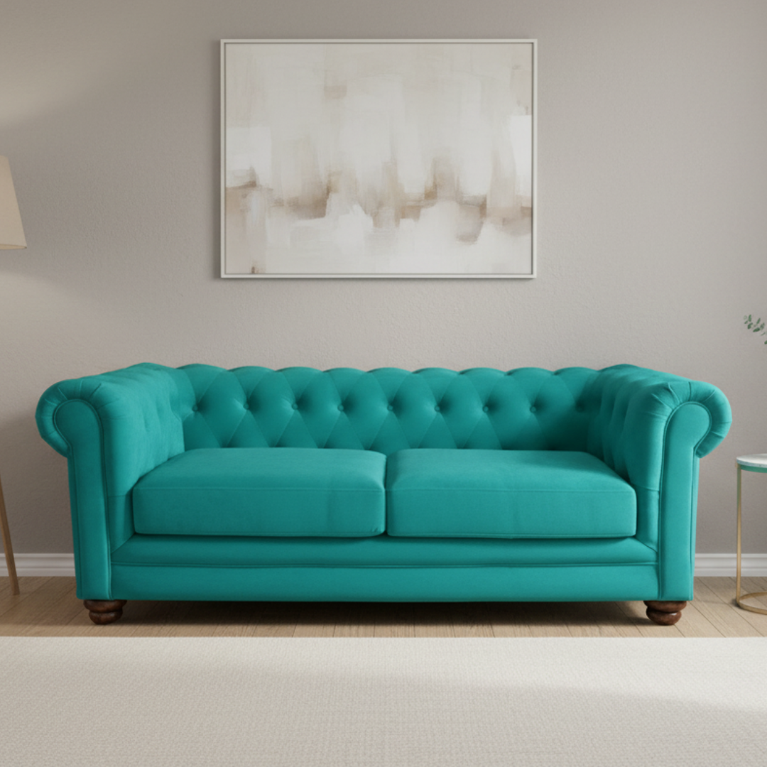 Sofá Capitones Cagliari Florencia - 3 Cuerpos Tela Velvet variedad de colores