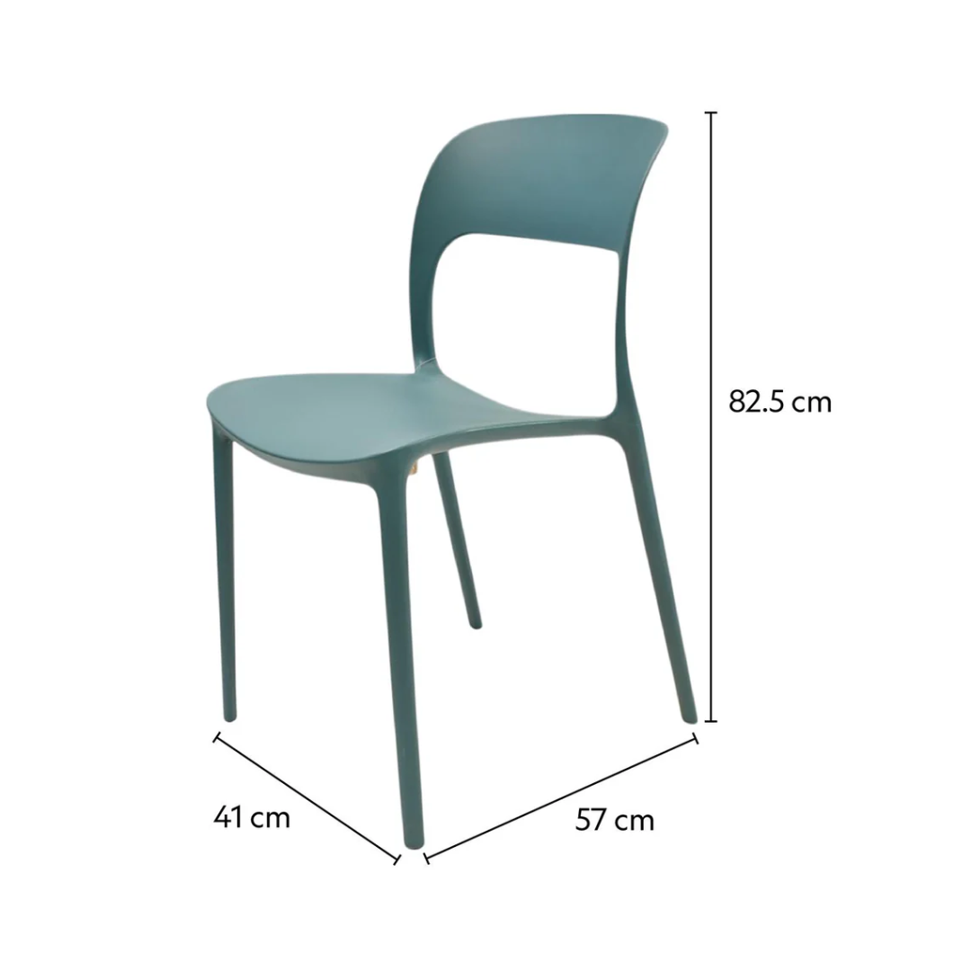 Silla de plástica apilable Nuremberg azul