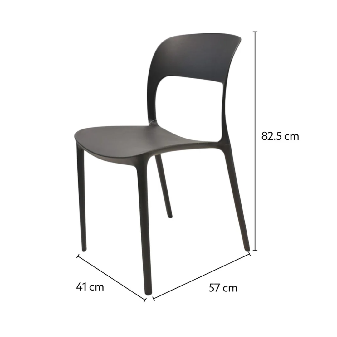 Silla de plástica apilable Nuremberg negro