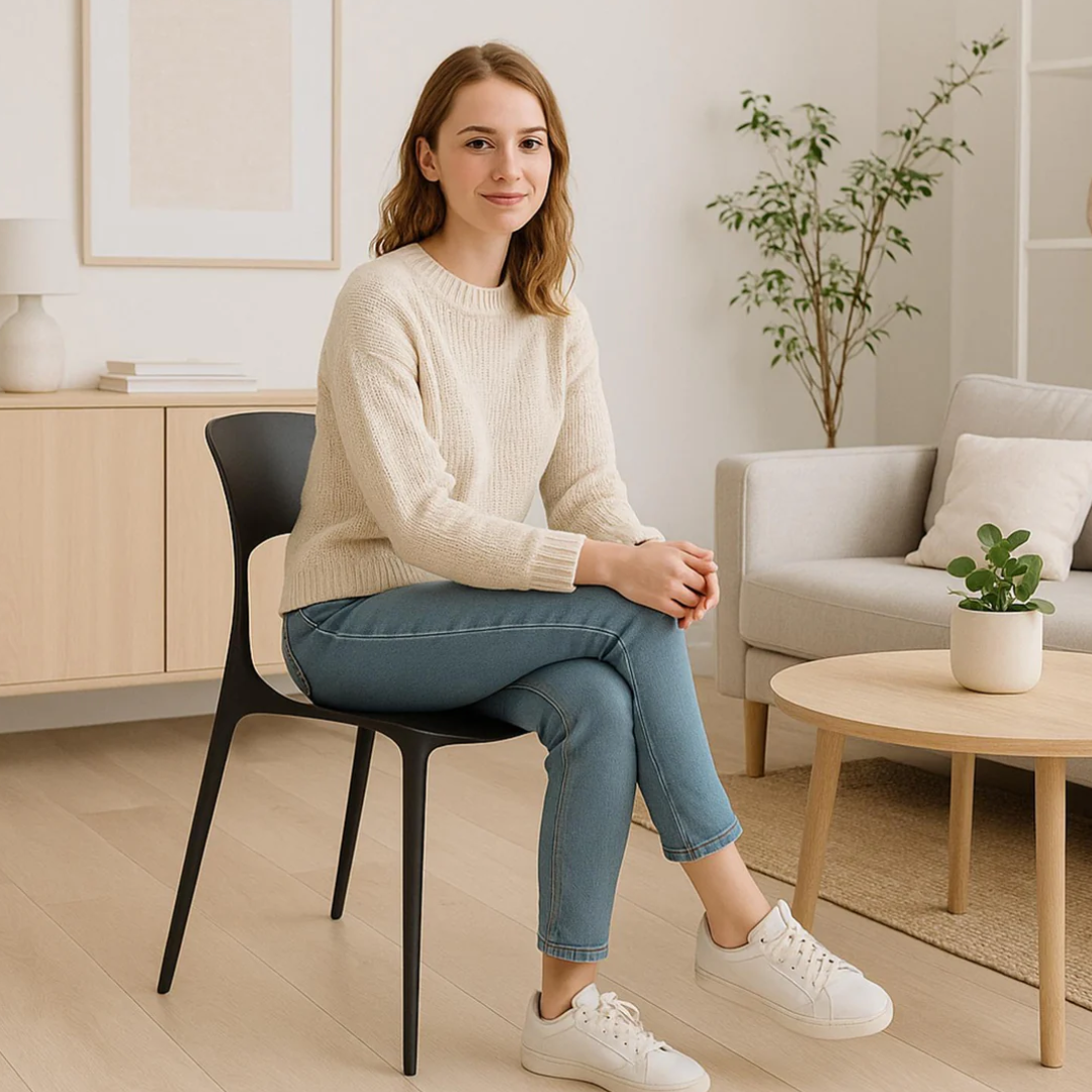 Silla de plástica apilable Nuremberg negro