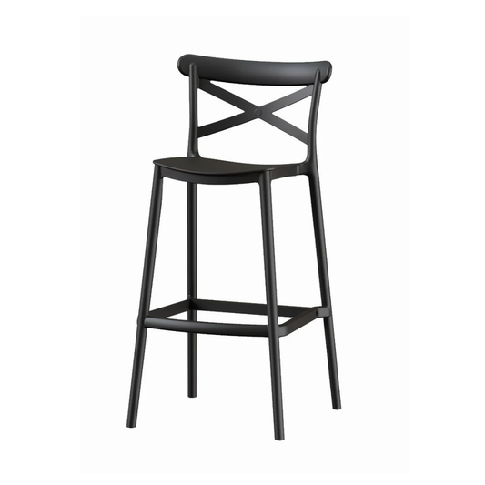 Piso Taburete Silla alta bar cocina Crossback 75cm Negra