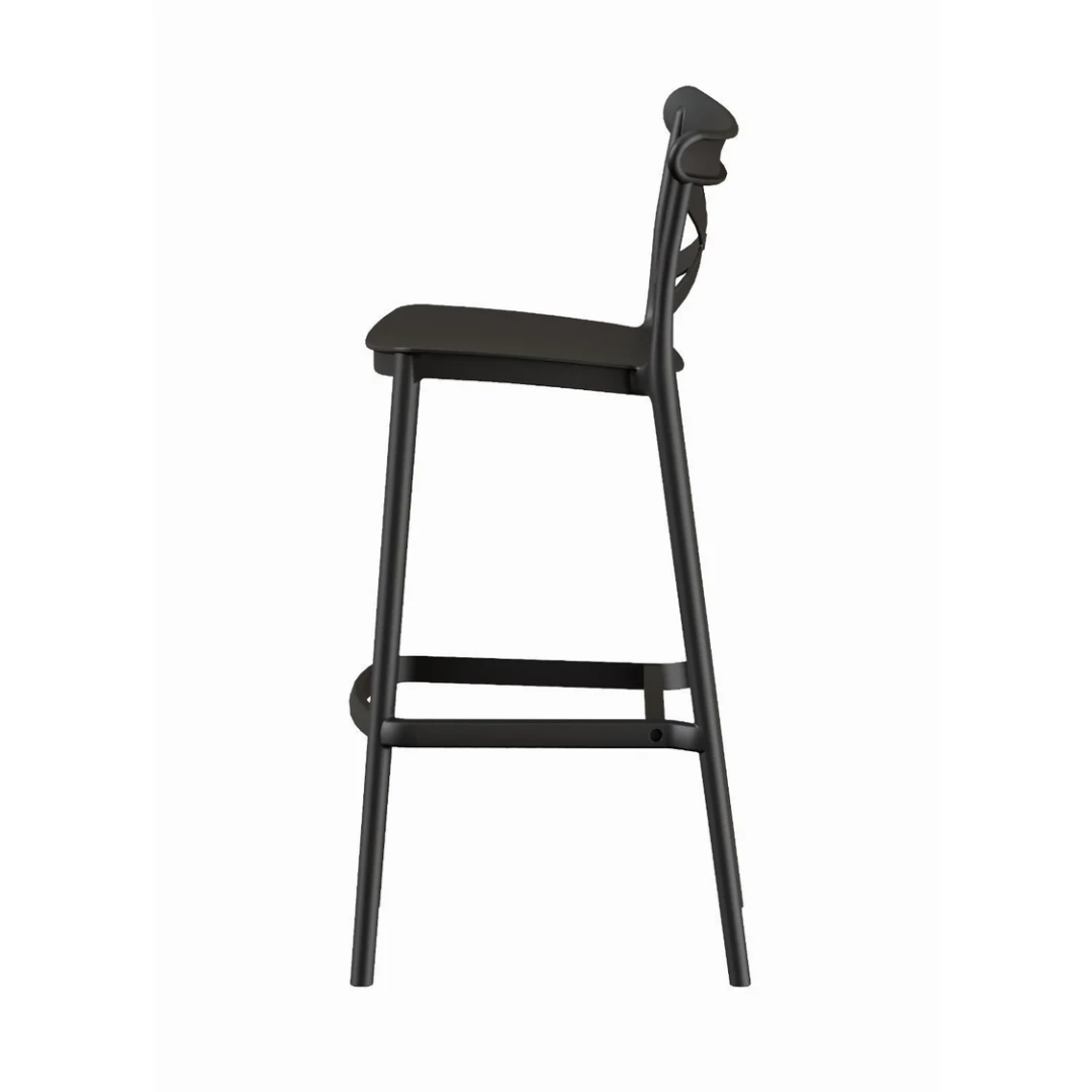 Piso Taburete Silla alta bar cocina Crossback 75cm Negra