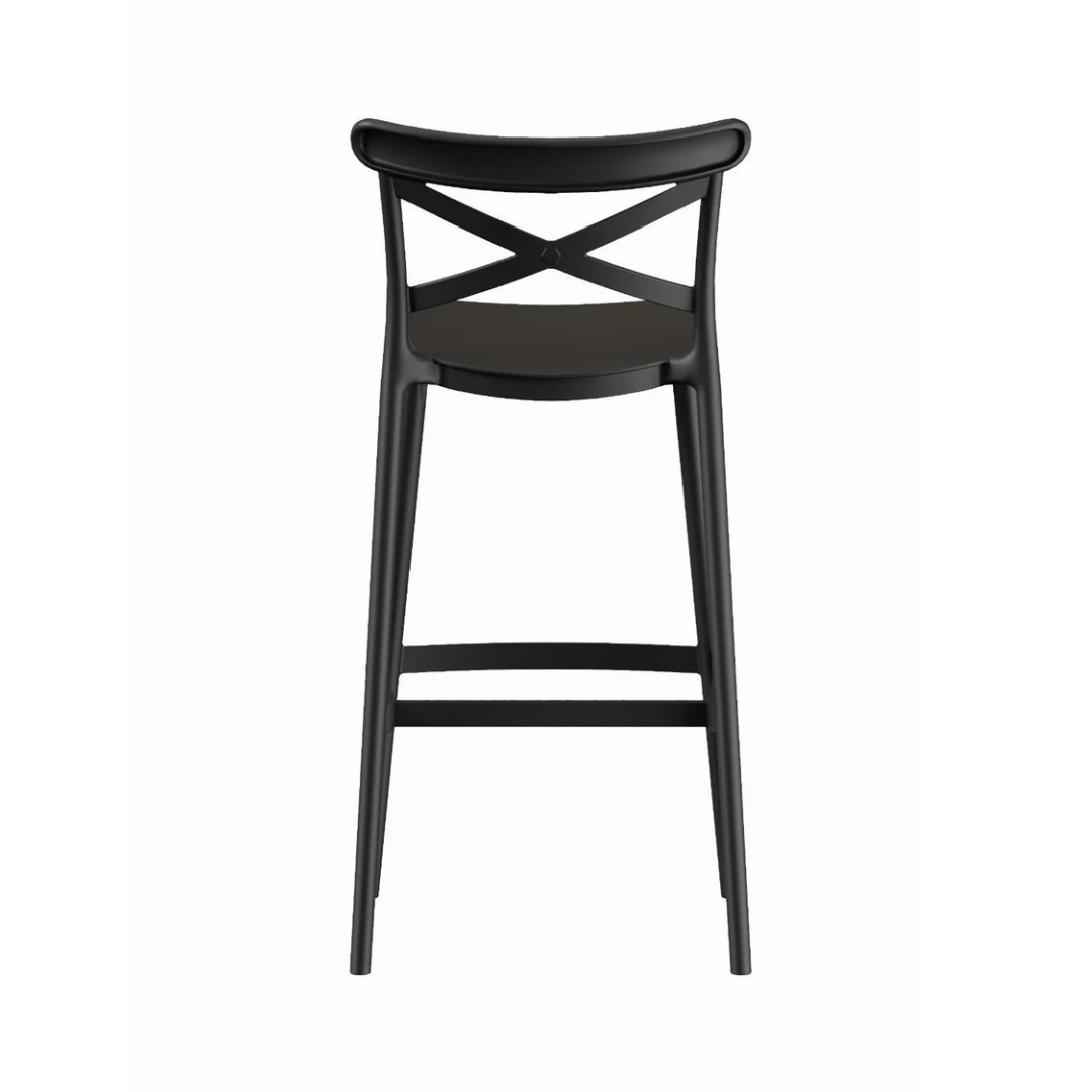 Piso Taburete Silla alta bar cocina Crossback 75cm Negra