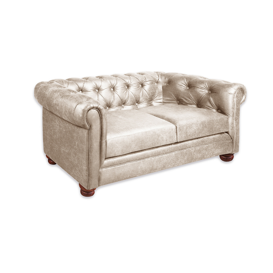 Sofá Capitones Cagliari Florencia - 2 Cuerpos Cuero Beige