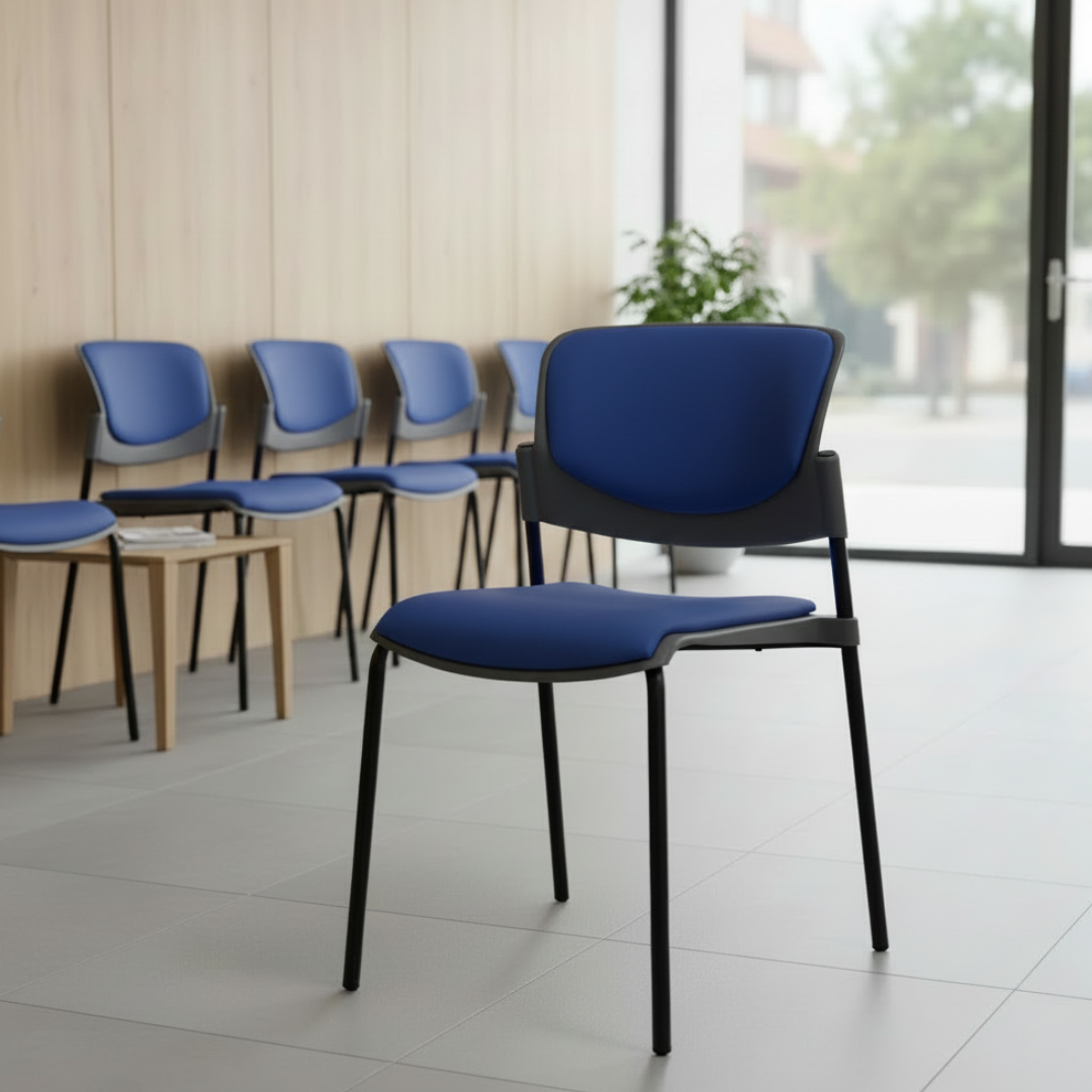 Silla visita Alice respaldo y asiento tapizados