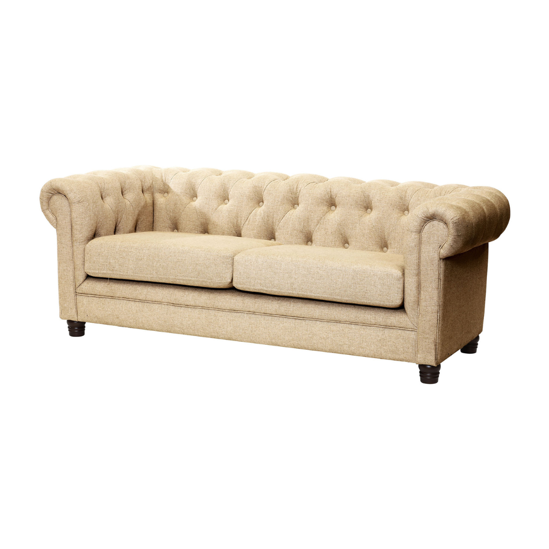 Sofá Capitones Cagliari Florencia - 3 Cuerpos Lino Natural