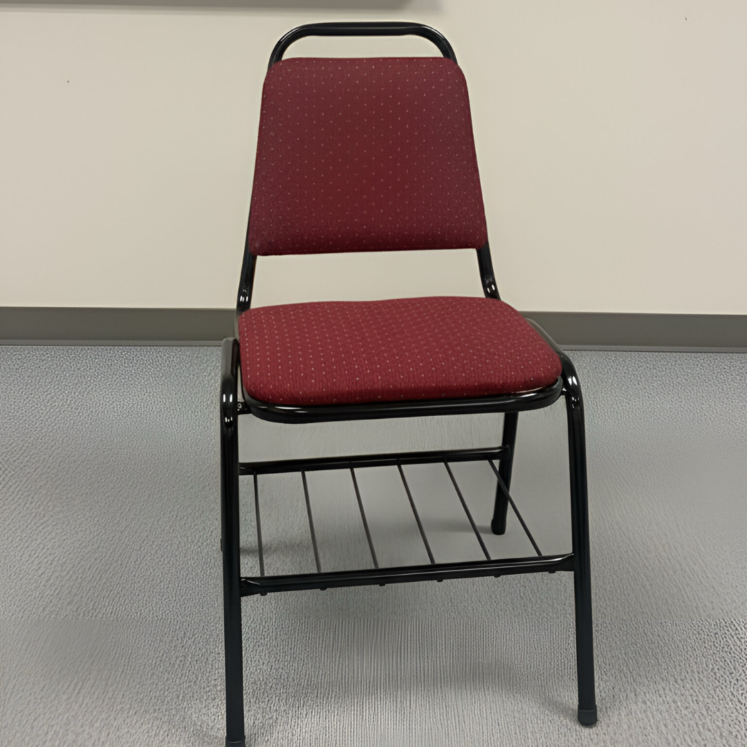 Silla auditorio tapizada en lana con parrilla