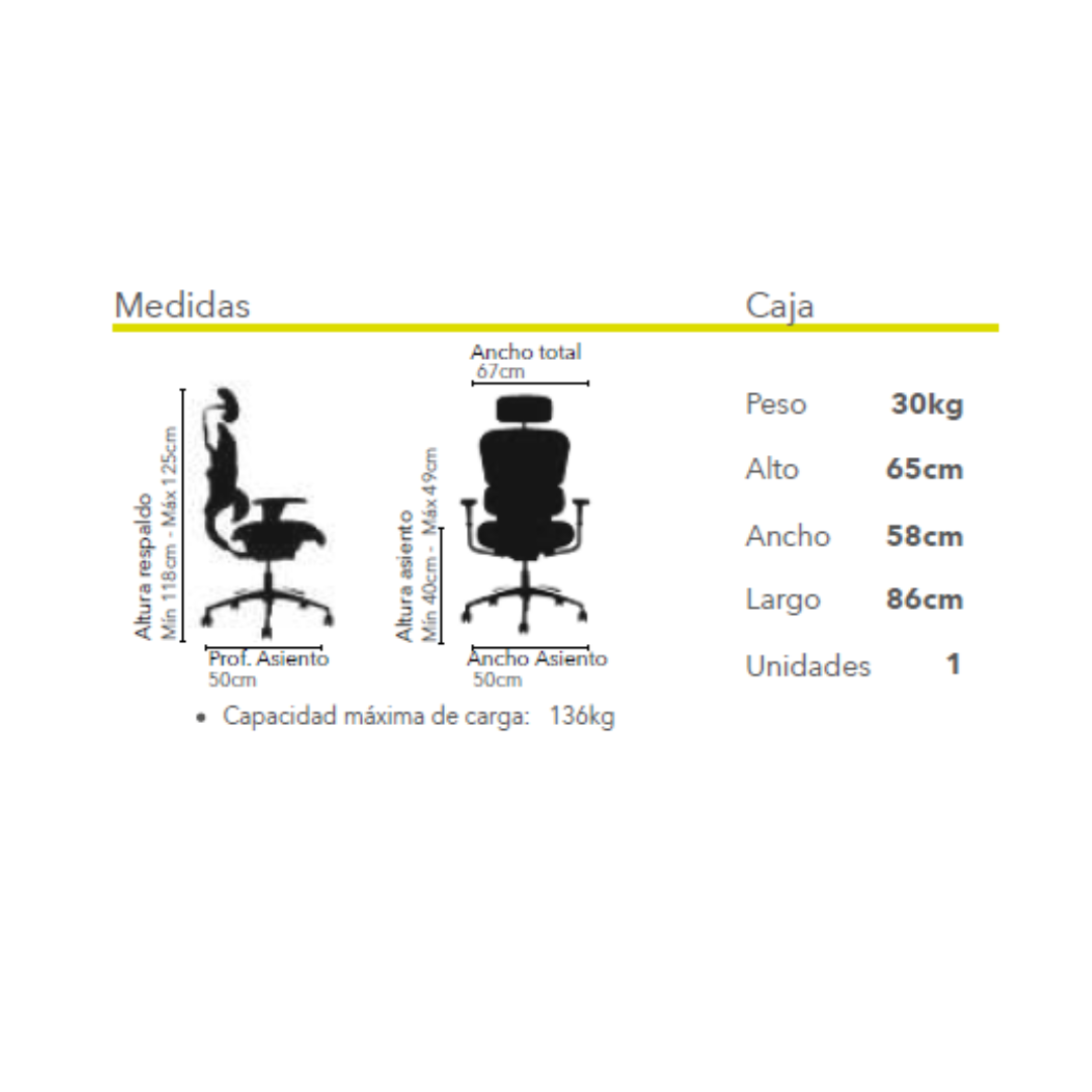 Silla de oficina Ergohuman Fit Gris