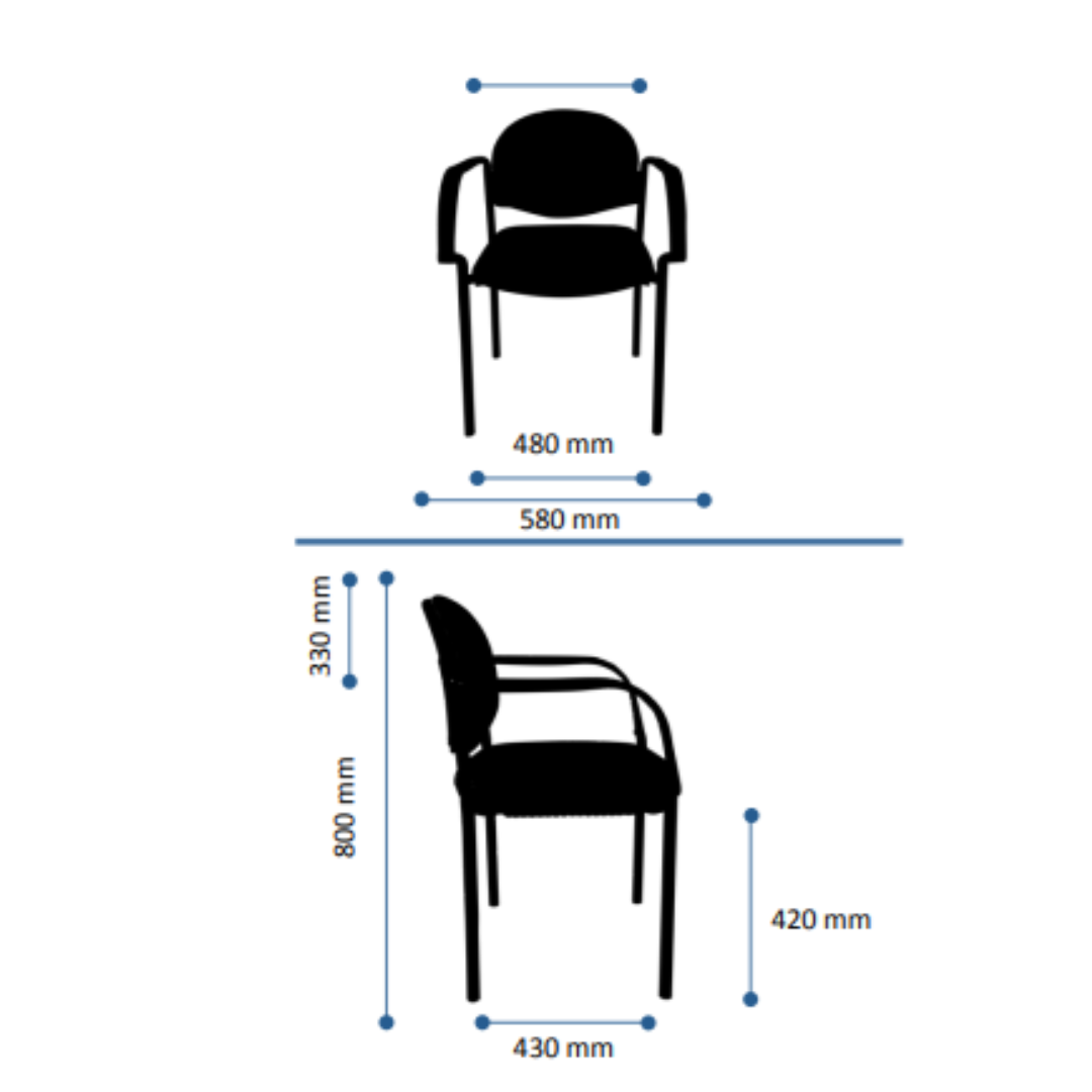 Silla visita 870 con brazos curvos
