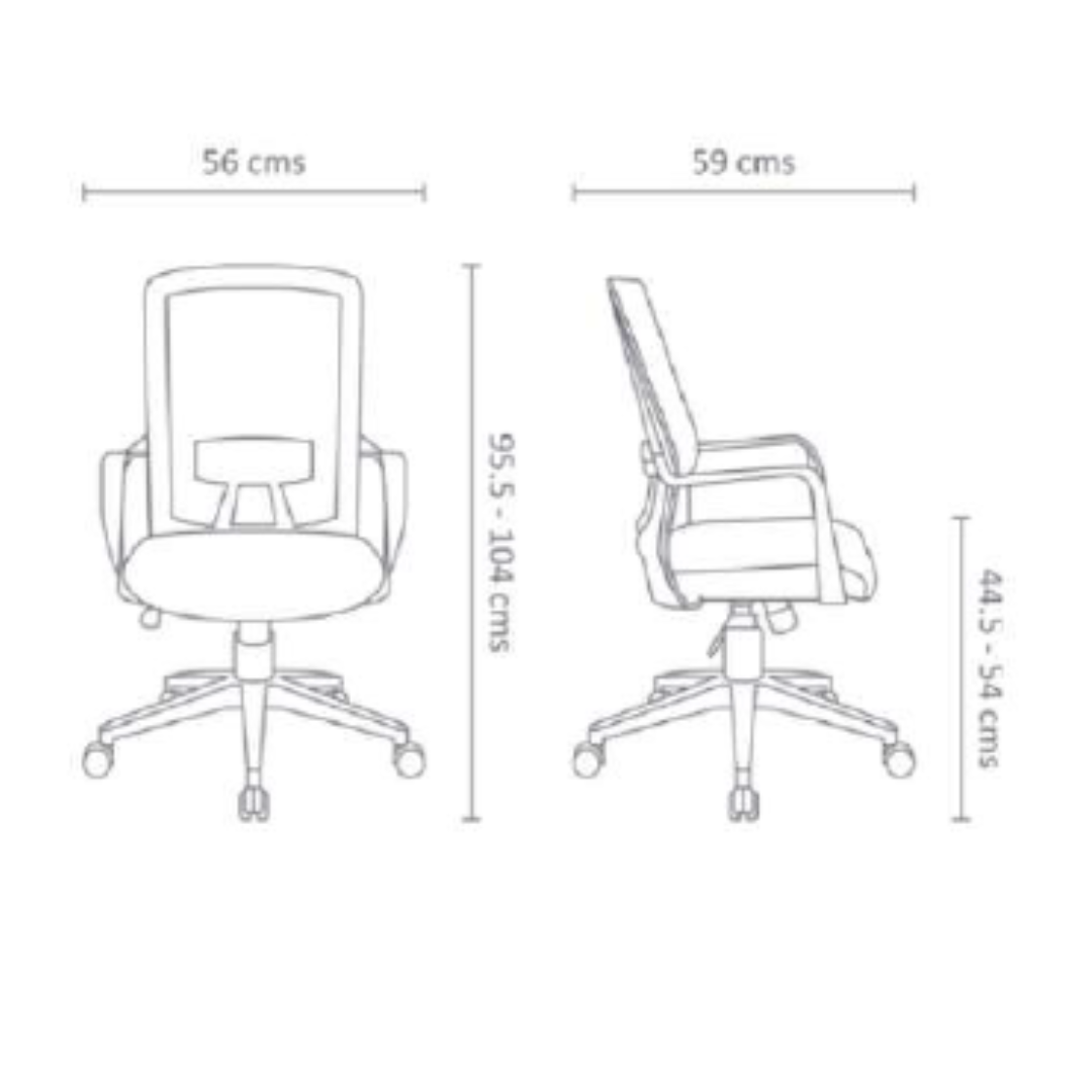 Silla de oficina Happy con cabecero