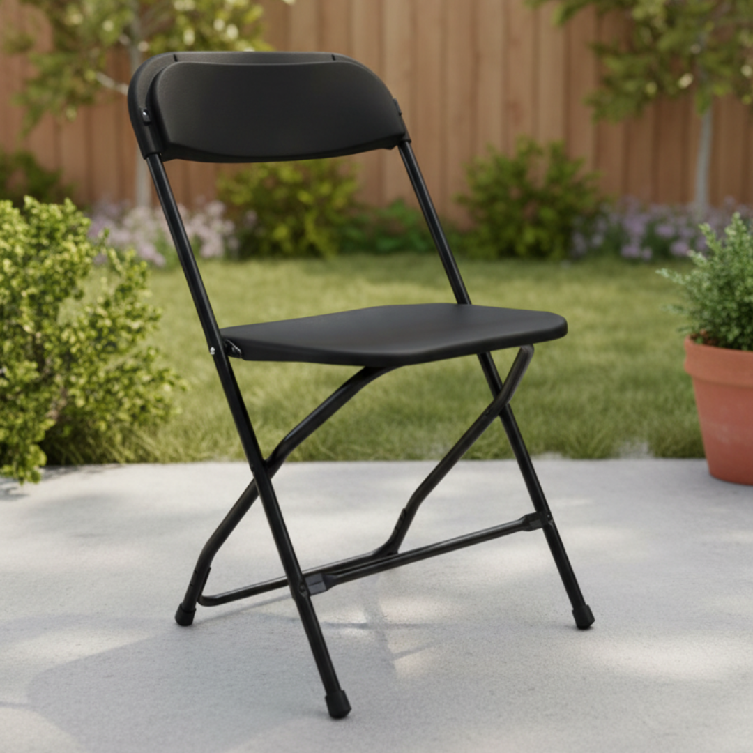 Silla plegable color negro