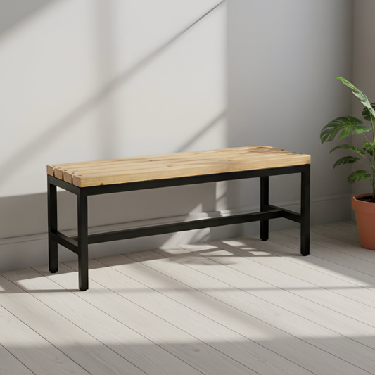 Banca simple de madera para exteriores