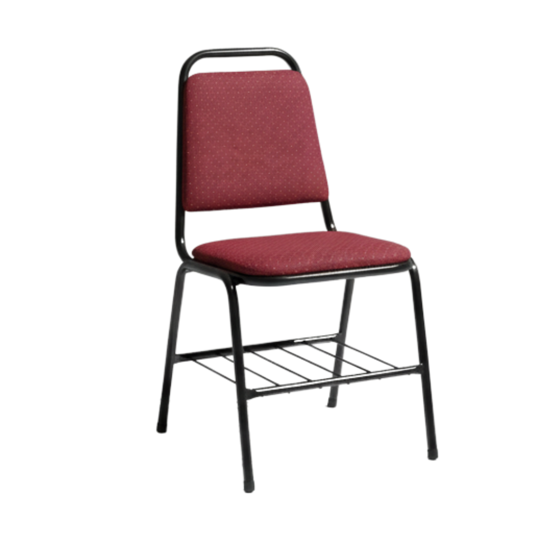 Silla auditorio tapizada en lana con parrilla