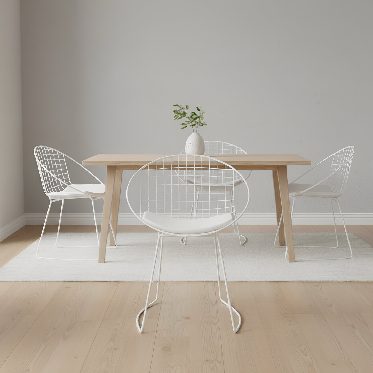 Silla nordico blanco estilo rejilla