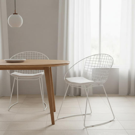 Silla nordico blanco estilo rejilla