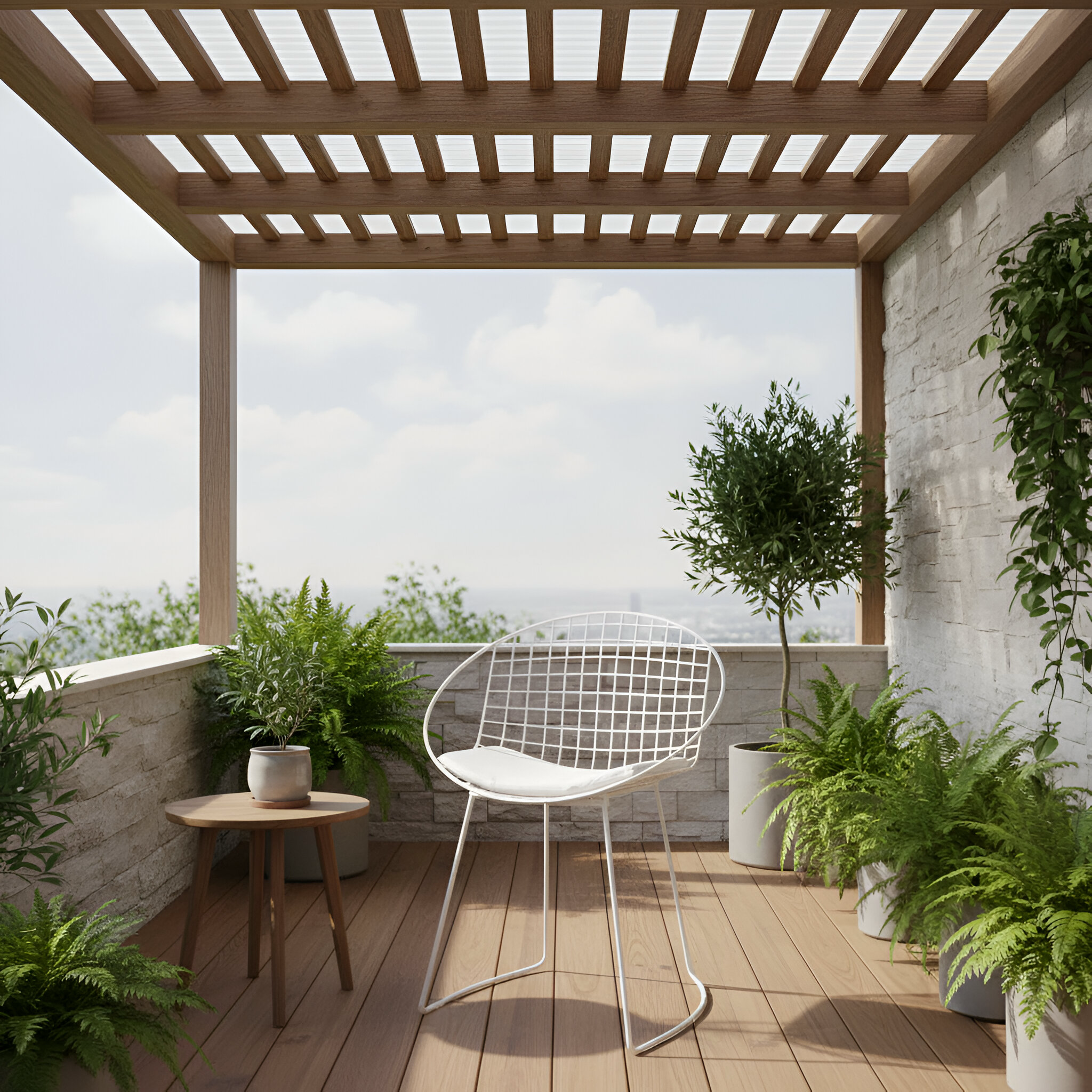 Silla nordico blanco estilo rejilla