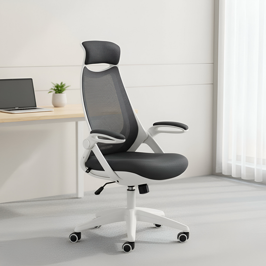 Silla de oficina Versalles blanco/gris oscuro