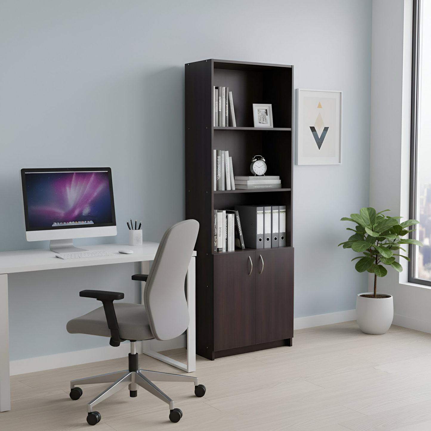 Gabinete de 6 repisas color dakar con puertas