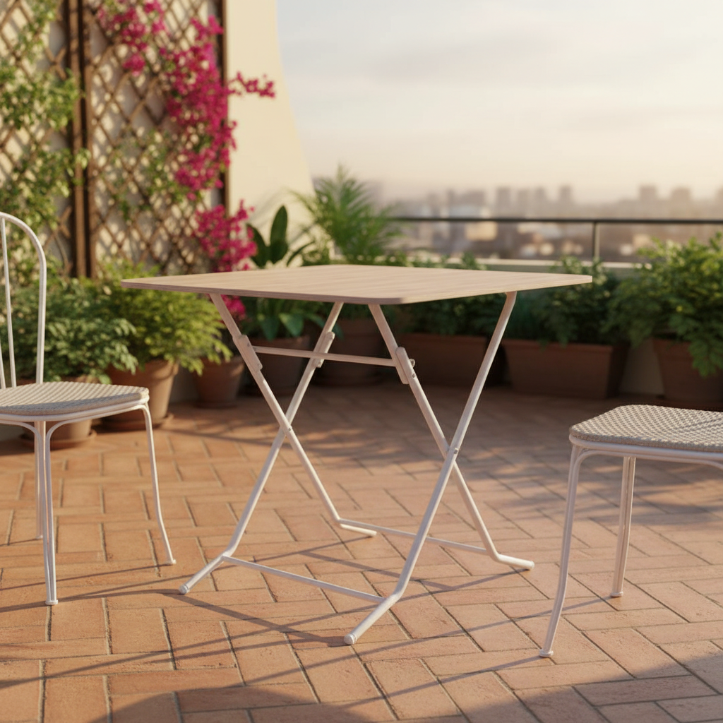 Mesa plegable cuadrada 83x83cms