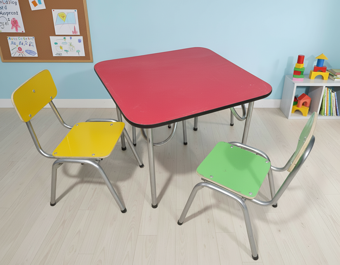 Kit de mesa + 2 sillas de kinder – párvulo – 70 x 70cm