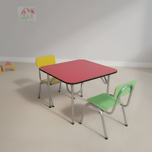 Kit de mesa + 2 sillas de kinder – párvulo – 70 x 70cm