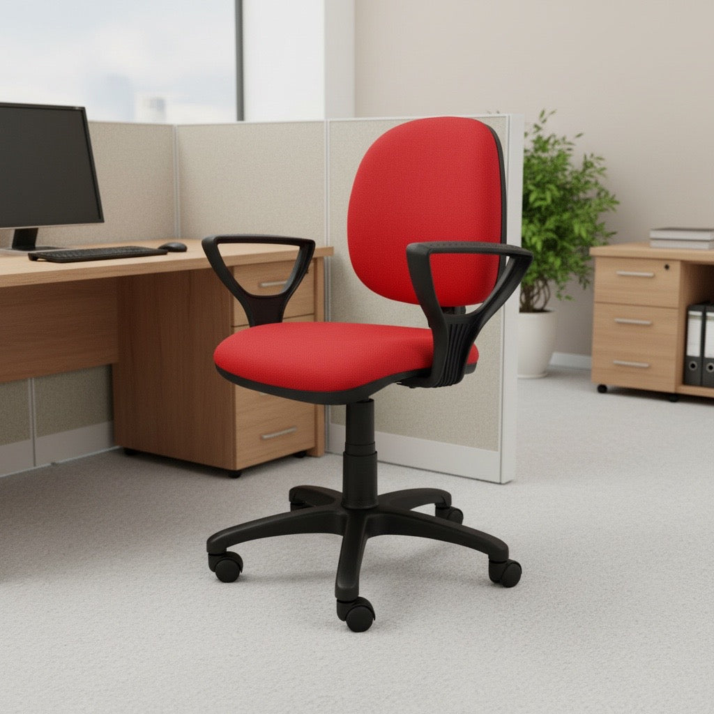 Silla de oficina roby media brazos fijos
