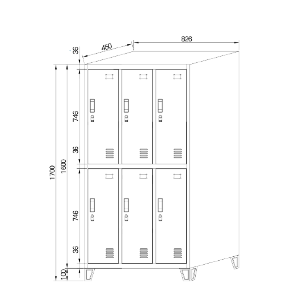 Locker C6 - 6 puertas