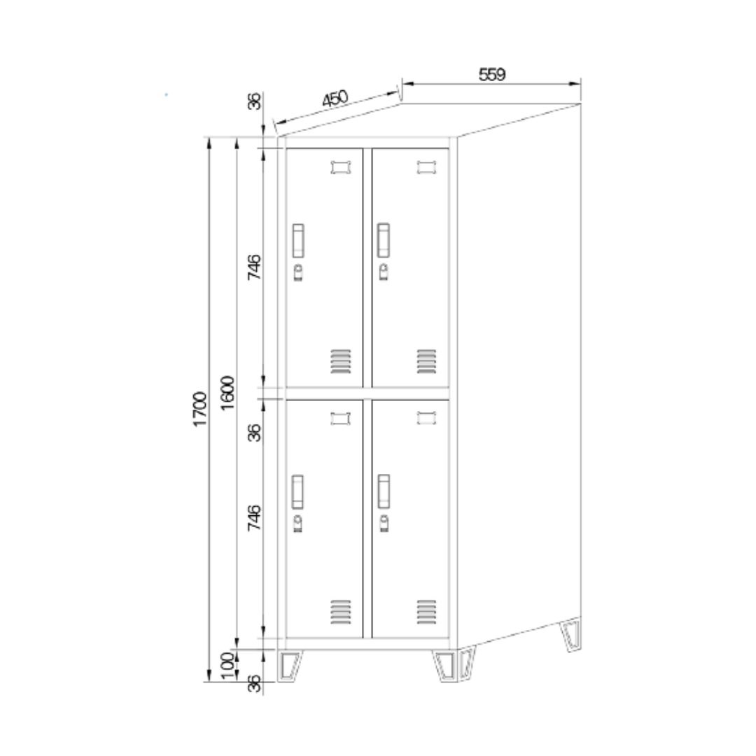 Locker C4 - 4 puertas