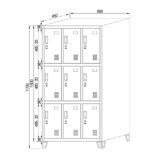 Locker C9 - 9 puertas